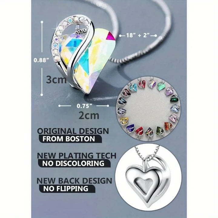 1pc Heart Shaped Pendant Necklaces, Infinity Heart Pendant Necklaces, Birthday Holiday Gift