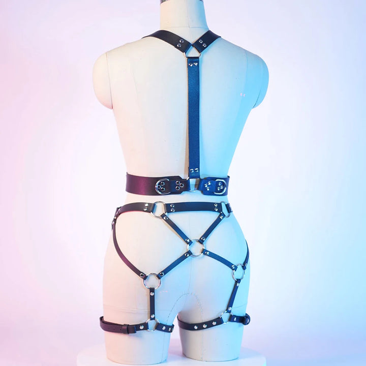 Women Sexy Body Harness Belt Leather Lingerie Bdsm Bondage Lingerie Garter Belt Goth Fetish Clothing Festival Rave Outfit