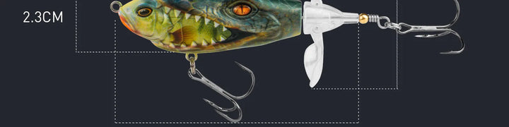HANDING 3Pcs M1 Topwater Whopper Fishing Lure Floationg Hard Swimbait Durable Steel Ring Fishing Tackle UV Paint Fishing Bait
