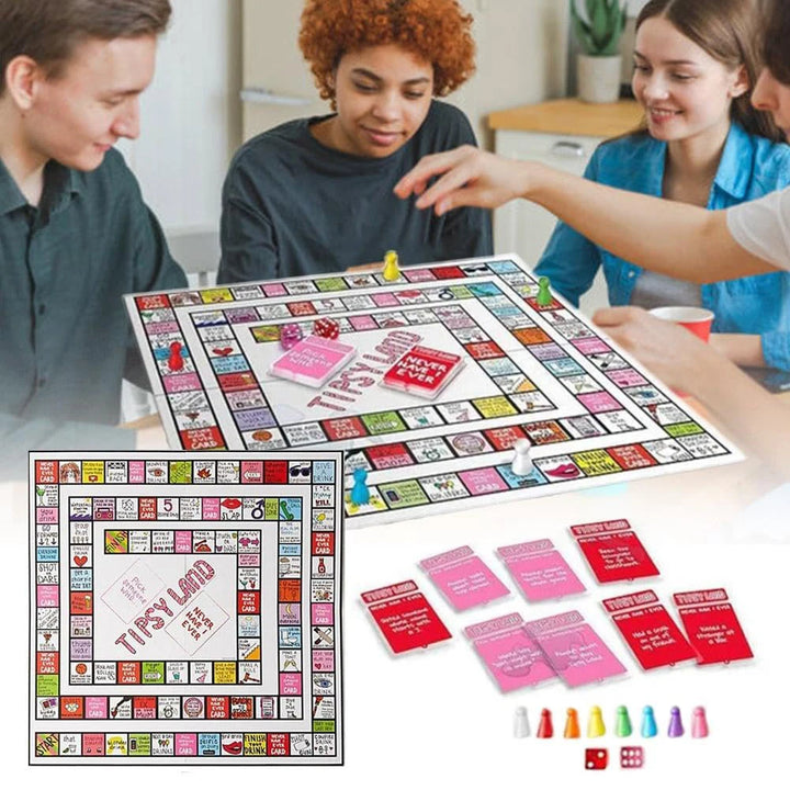 Tipsy Land Drinking Games Board Birthday Bachelorette Party Night Drinking Games Tipsy Land Funny Trendy Drinking Games Boards