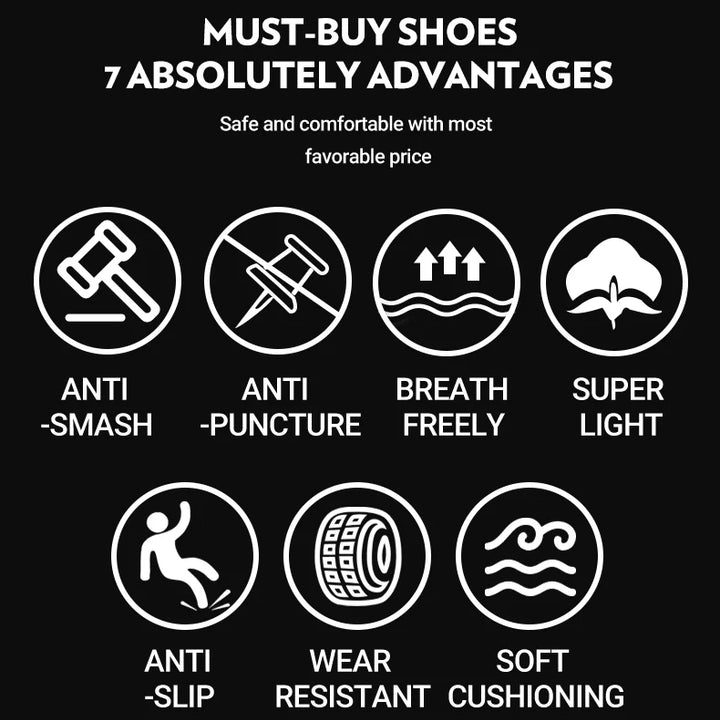 Work Sneakers Steel Toe Shoes Men Safety Shoes Puncture-Proof Work Shoes Boots Fashion Indestructible Footwear Security