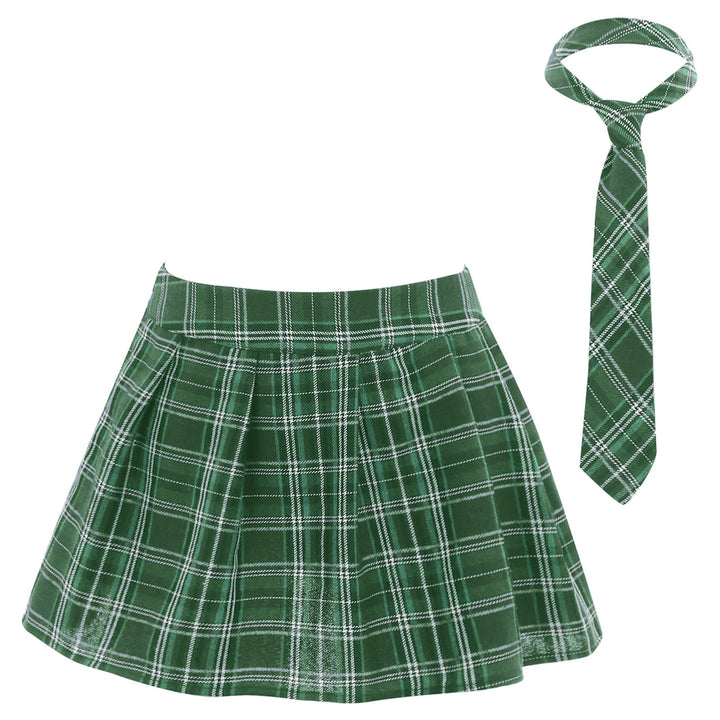 Womens Adult Japanese Schoolgirls Uniform Mini Skirts Cosplay Costume y2k Clothes Fancy Dress Outfit Pleated Skirt with Necktie