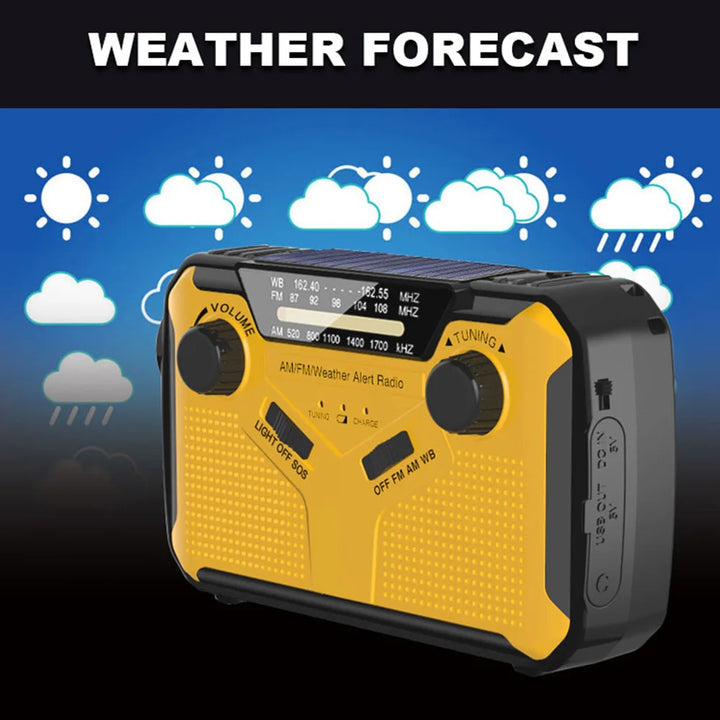Hot Emergency Radio Solar Hand Crank Radio AM/FM Radio LED Flashlight SOS Alarm Power Bank Speaker Dropshipping Wholesale