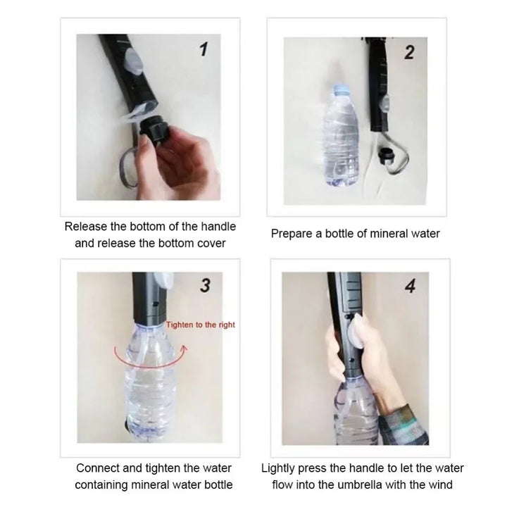 Sun Umbrella with Fan Misting,Portable Fan for UPF 50+ Sun,Cooling Umbrella,Summer Cooler for Outdoor Beach,Battery Powered