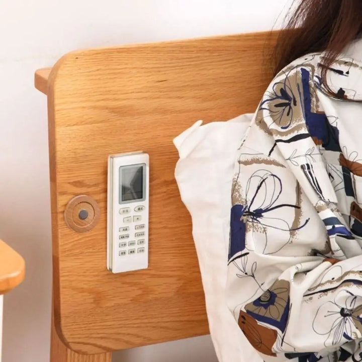 2Pcs Simple Wall Mounted Hooks Wooden Powerful Remote Control Invisible Hook Keys Fridge Stickers Storage Rack Home Organizer