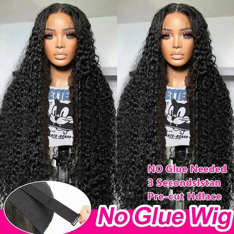 6x4 5x5 Wear and Go Glueless Wigs Human Hair HD Curly Wigs for Women Real No Glue Lace Wig Pre Cut Glueless Wig For Beginners