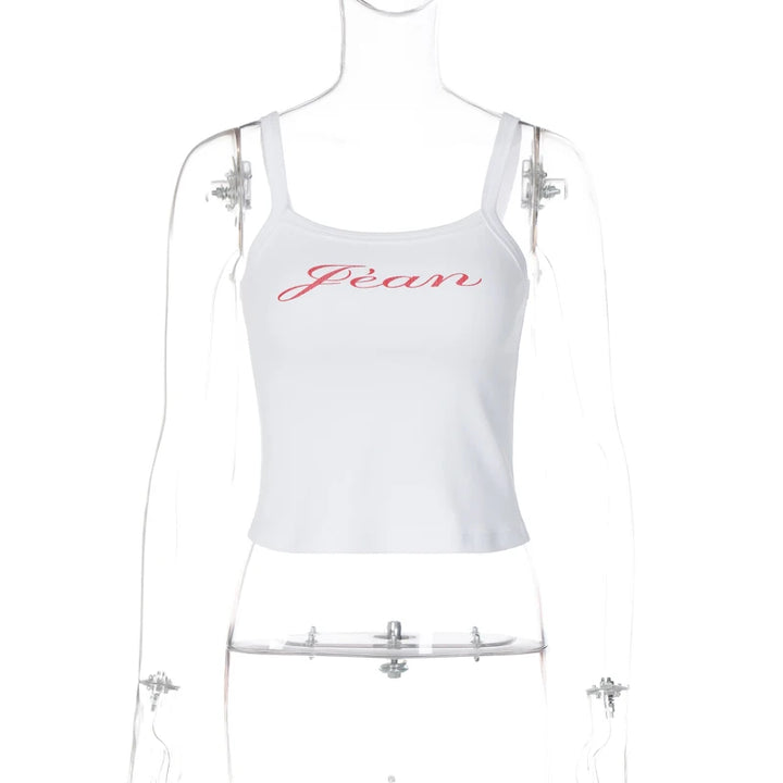 Lygens Letter Print Sleeveless Slim Camis Women'S Y2K Top Fashion Women Blouse 2023 Summer Autumn  Streetwear Casual Outfit