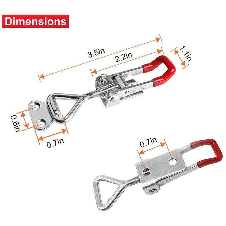 2/4/8/10Pcs Adjustable Toolbox Case Metal Toggle Latch Catch Clasp Quick Release Clamp Anti-Slip Push Pull Toggle Clamp Tools