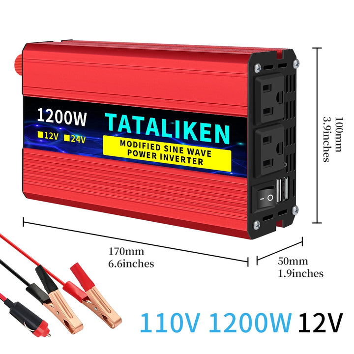 Modified Sine Wave Inverter Converter 2200W 3000W 4000W AC 12V 110V 60HZ With LED Voltage Display