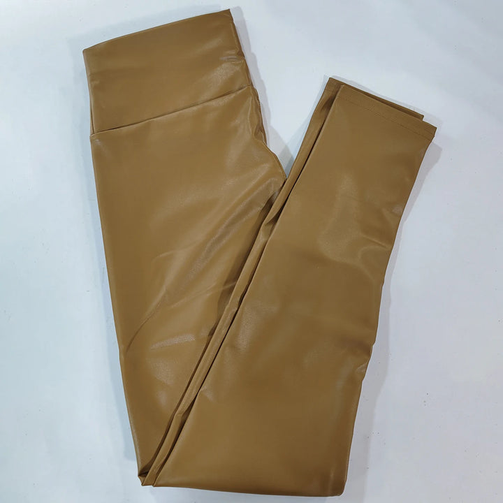 PU Leather Leggings Women Sexy Scrunch Butt Leggings Girls Faux Leather Pants High Waist Push Up Casual Leggings 6 Color