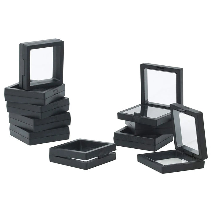 5/10/20/30Pcs Floating Coin Jewelry Display Stand Storage Box For Earring Gems Ring Doll Badge Challenge Medal Holder Organizer