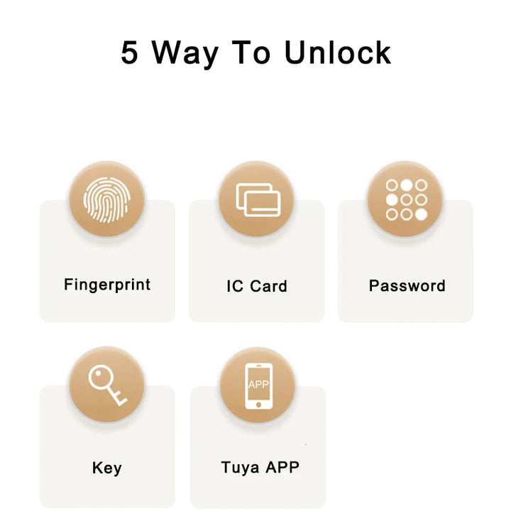 Tuya SmartLife APP WiFi Remote Control Smart Fingerprint Password RFID IC Card Lock Dead Bolt For Indoor Home Wooden Metal Door