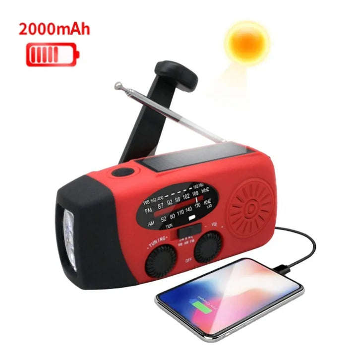 Emergency Hand Crank Radio with LED Flashlight FM AM WB NOAA Weather Radio 600mAh USB Charging Emergency Waterproof Camping