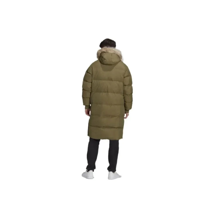 Adidas Originals Regen Clover Solid Color Brand Logo Embroidery Mid Length Zipper Hooded Down Jacket Men Green