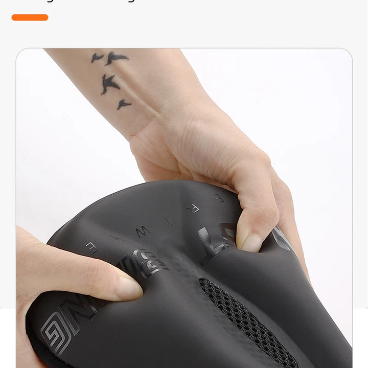 WEST BIKING Comfortable Bicycle Saddle Cover Breathable Rebound Silicone Foam Bike Seat Cover With Rain Cover Bike Accessories