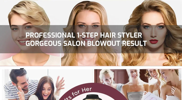 LISAPRO 4 IN 1 Hot Air Brush One-Step Hair Dryer And Volumizer Styler and Dryer Blow Dryer Brush Professional 1000W Hair Dryers