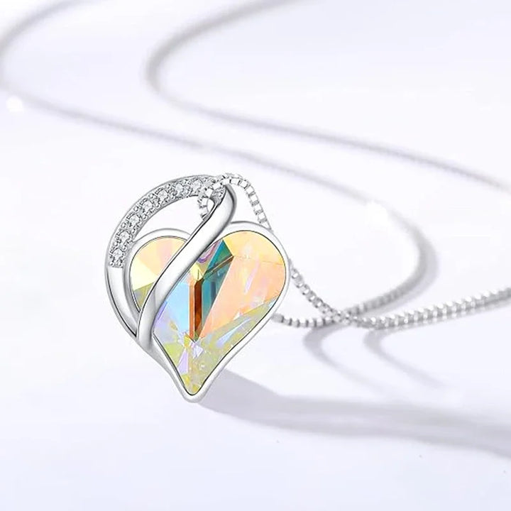 1pc Heart Shaped Pendant Necklaces, Infinity Heart Pendant Necklaces, Birthday Holiday Gift
