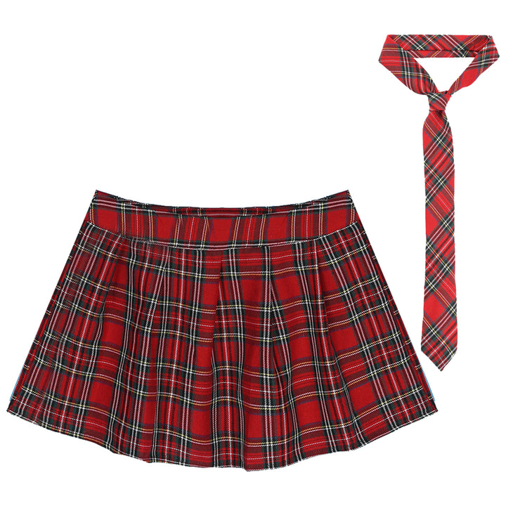 High Waist Plaid Pleated Skirt With Necktie Sexy Club Outfits for Women Summer Party Harajuku E Girl Preppy A-line Mini Skirts