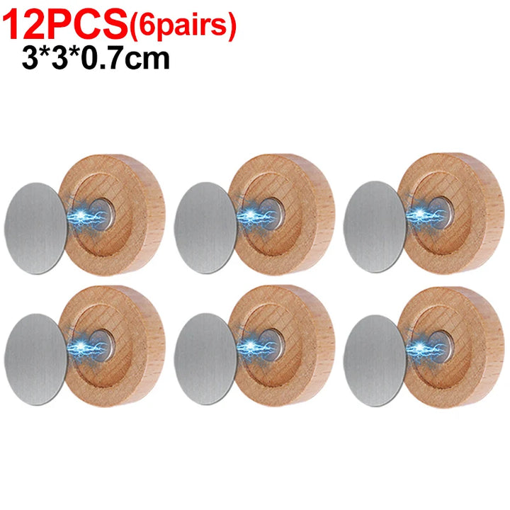 Wood Magnetic Hooks Wall Mounted Remote Control Magnet Holders Keys Anti-Lost Racks Router Organizer for Home Office Storage