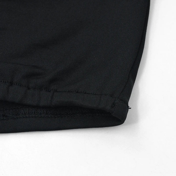 Sexy Black T-shirt Women Autumn New Streetwear Long Sleeves Slash Neck Simple Tees Casual Fashion Mesh Patchwork Basic Crop Top