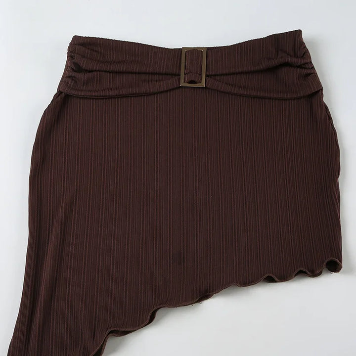 Purple Skirts Two Piece Sets Summer Holidays Party Outfits 2025 New Sexy Halter V-neck Tops and Irregular Mini Skirts Suits
