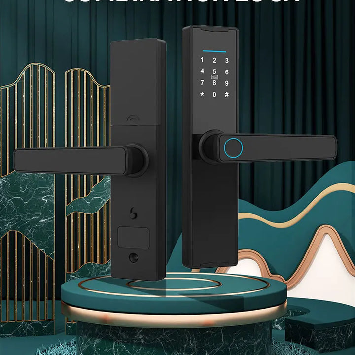 PHIPULO New Smart Door Lock With Tuya APP Digital Electronic Lock Smart Home Wooden Door Lock Biometric Fingerprint