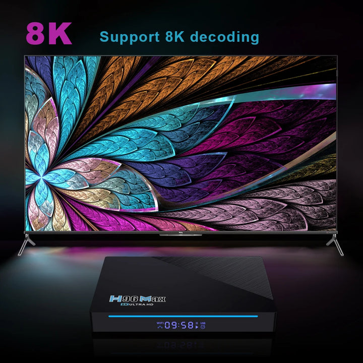 H96 MAX 3566 Android11 Smart TV Box RK3566 Quad-Core 4K 2.4G/5G WiFi BT4.0 1000M LAN 8GB 64GB Set Top Box Media Player