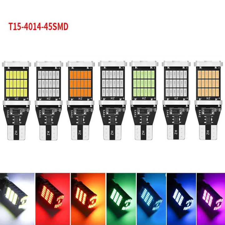 2PCS T15 W16W 921 912 T16 902 LED Bulbs High Power 45pcs 4014SMD Super Bright 1200LM Replace For Car Reversing Light White Red