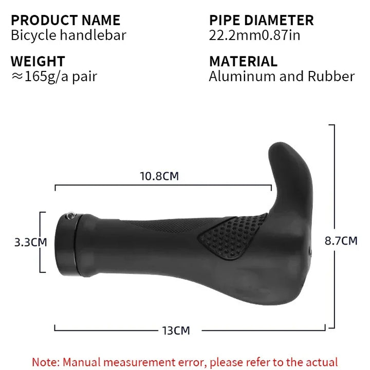 BUCKLOS Bike Handlebar Grips Ergonomics with Extended Bar Non-slip Rubber Bike Grips Durable MTB Cuffs Bicycle Accessories