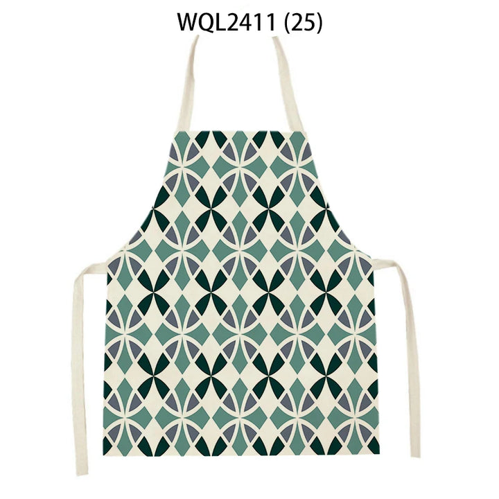 Geometry Kitchen Apron Women Pinafore Household Cleaning Supplies Bibs Home Cooking Baking Accessories Apron