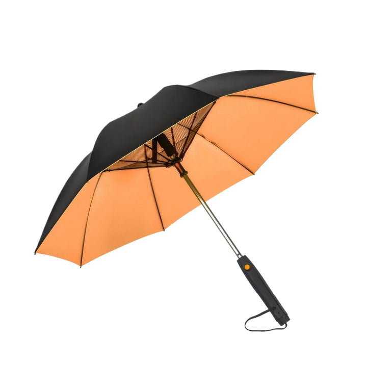 Upscale USB Chargeable Foldable Umbrella with Fan Beach Parasol Creative Portable UV Umbrella Folding Beach Umbrella Outdoor