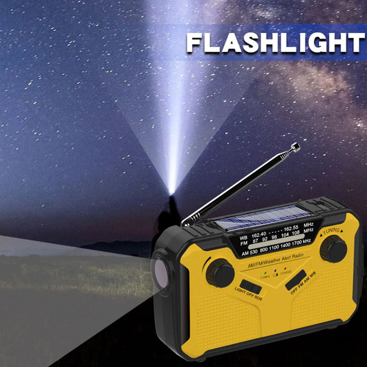 Hot Emergency Radio Solar Hand Crank Radio AM/FM Radio LED Flashlight SOS Alarm Power Bank Speaker Dropshipping Wholesale