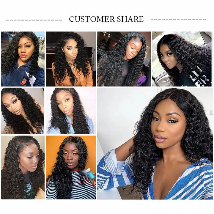 Deep Wave Bundles With Closure Brazilian Human Hair Weave Bundles With Closure Deep Wave Hair 4Bundles With 4x4 Lace Closure