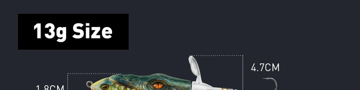 HANDING 3Pcs M1 Topwater Whopper Fishing Lure Floationg Hard Swimbait Durable Steel Ring Fishing Tackle UV Paint Fishing Bait