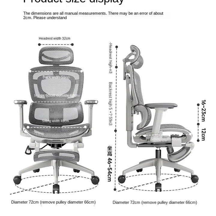 Comfortable Ergonomic Office Chair with Adjustable Height and Lumbar Support for Long Sitting Hours and Gaming