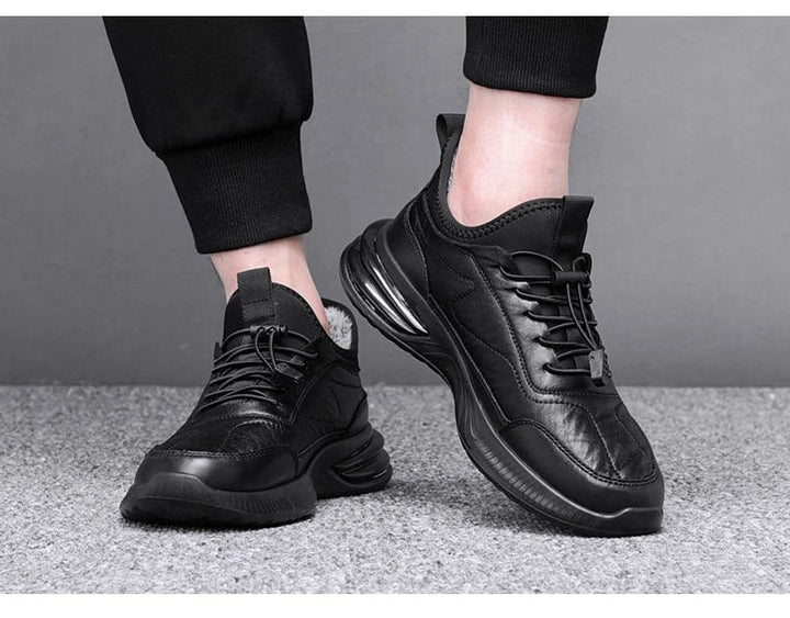 Flat Men’s Warm Snow Boots Winter Fashion Men‘s Cotton Shoes Black Warm Casual Shoes for Men Casual Comfortable Plush Sneakers