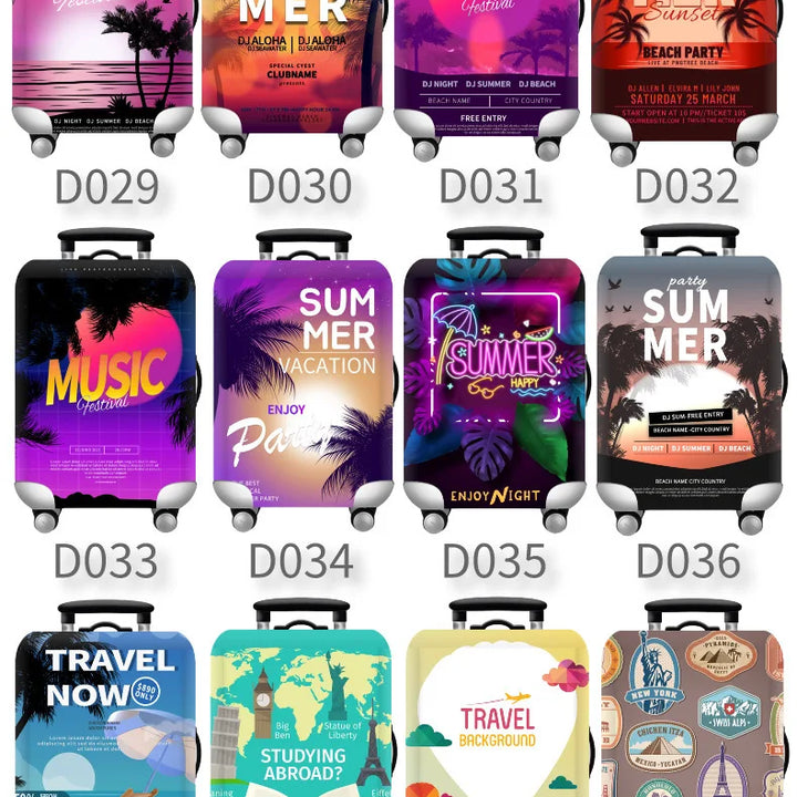 For18-32Inch Luggage Cover Elastic Suitcase Cover Full Body Print Suitcase Protective Case Suitcase Luggage Protector Dust Cover