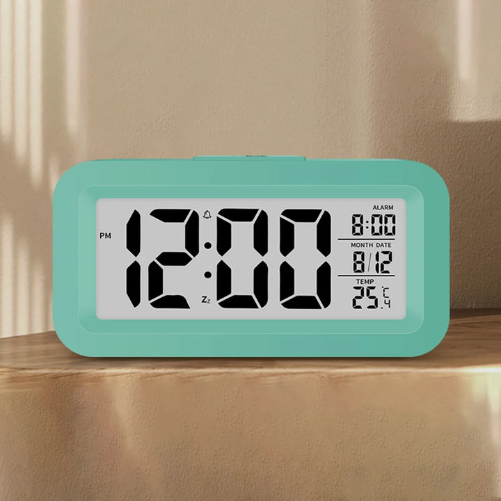 1 Pcs Cute Digital Alarm Clock Backlight Snooze Mute Calendar Clock Desktop Table Clocks Temperature Electronic LED Clock