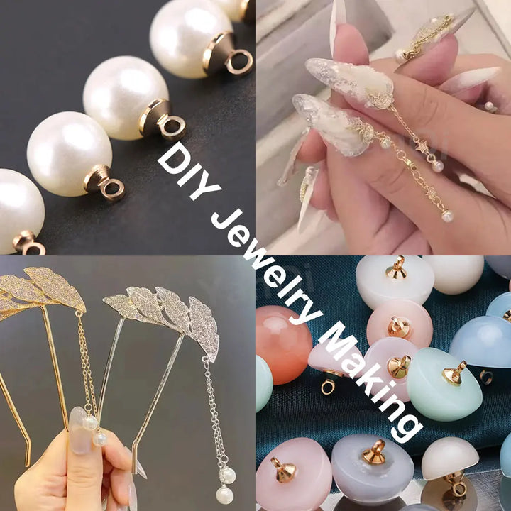 30PCS DIY Stainless Steel Cup Pearl Screw Eye Pins for Jewelry Making Findings End Caps Peg Bails Screw Eyelet Pin Hooks Eyelets
