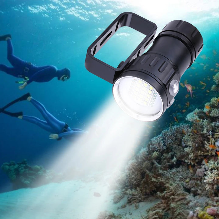 Camp Flashlight Underwater Flashlight Waterproof Lamp IPX8 18000lm 500M Flashlight Waterproof Lamp Light Underwater Outdoor Camp
