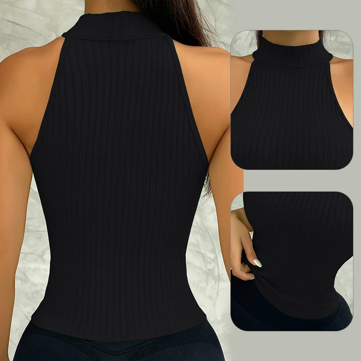 Women Yoga Vest Gym Sports Seamless Fitness Rib-Knit Running Breathable sexy Vest Workout Bra Tank Top Female Without Pad