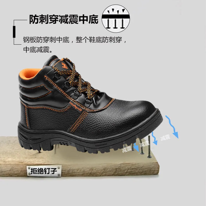 Men Safety Shoes Steel Toe Work Sneakers Indestructible Shoes Puncture-Proof Men Boots Water resistant Anti shock Non slip boots