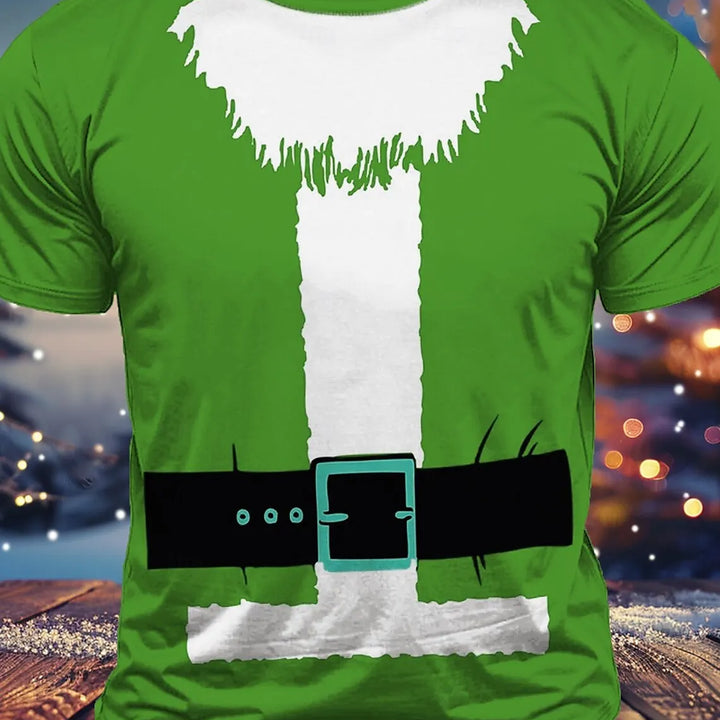 Men's 3D Print Santa Claus T shirt Tee Party Street Red Short Sleeve Tops Crew Neck Shirts Men's clothing y2k T-shirts for men
