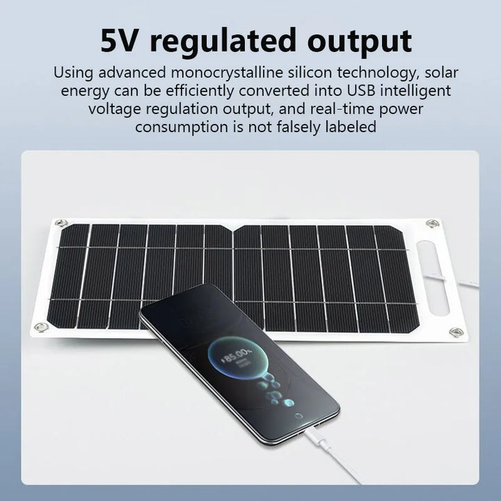 6W Solar Panel with USB Outdoor Waterproof Hiking Camping Portable Battery Mobile Phone Charging Panel 5V Solar Charger