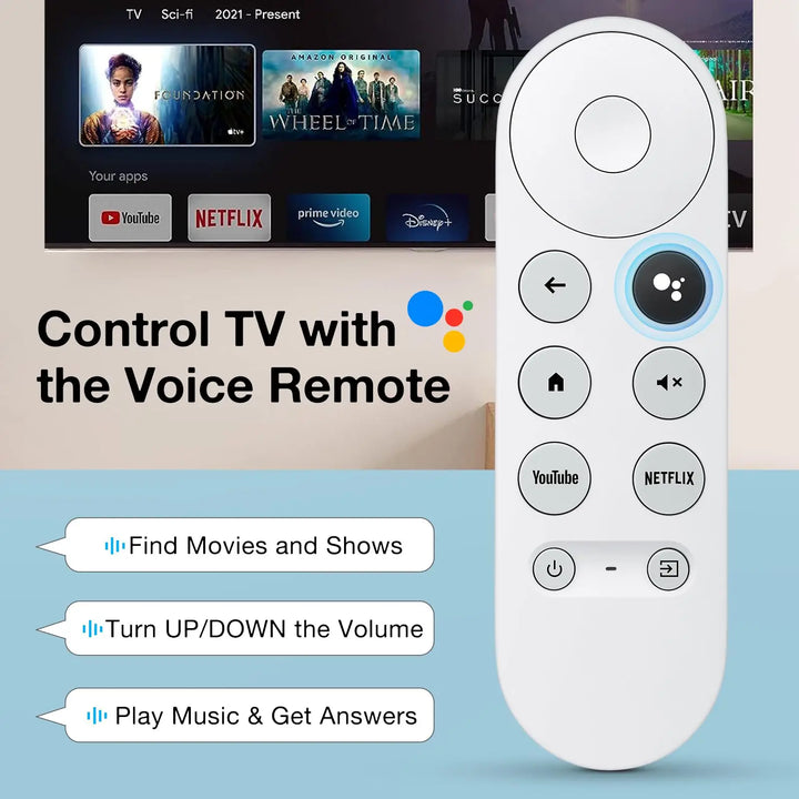 Enhanced Voice Remote for Google Chromecast 4K Snow/HD TV, Compatible with G9N9N,GA01920-US,  GA01409-US, GA01919-US, GA01923-US