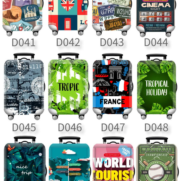 For18-32Inch Luggage Cover Elastic Suitcase Cover Full Body Print Suitcase Protective Case Suitcase Luggage Protector Dust Cover