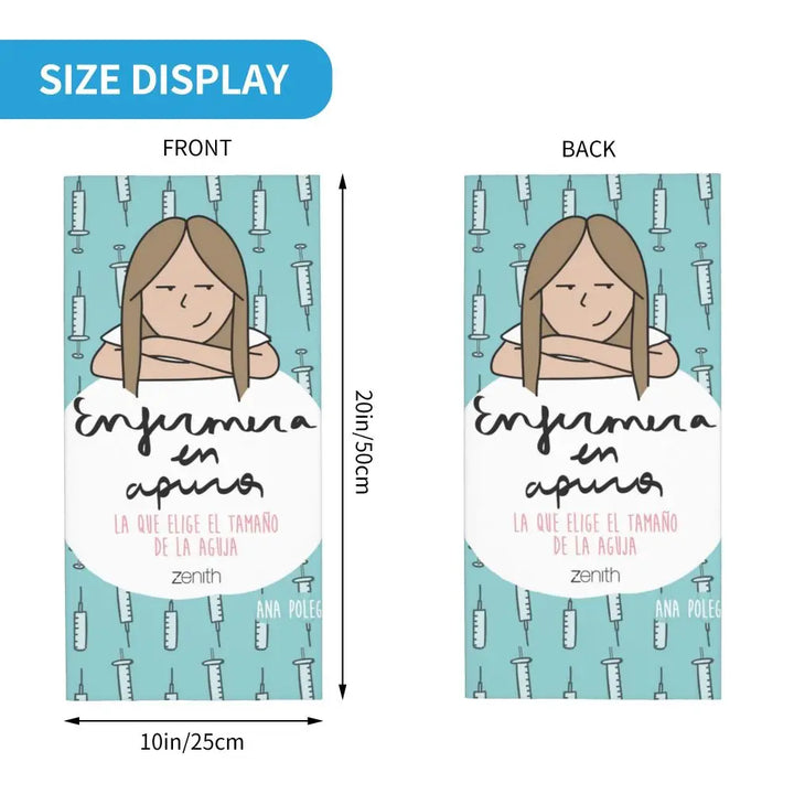 Custom Nursing Pattern Nurse Bandana Neck Gaiter for Ski Cycling Women Men Wrap Scarf Health Care Headband Warmer