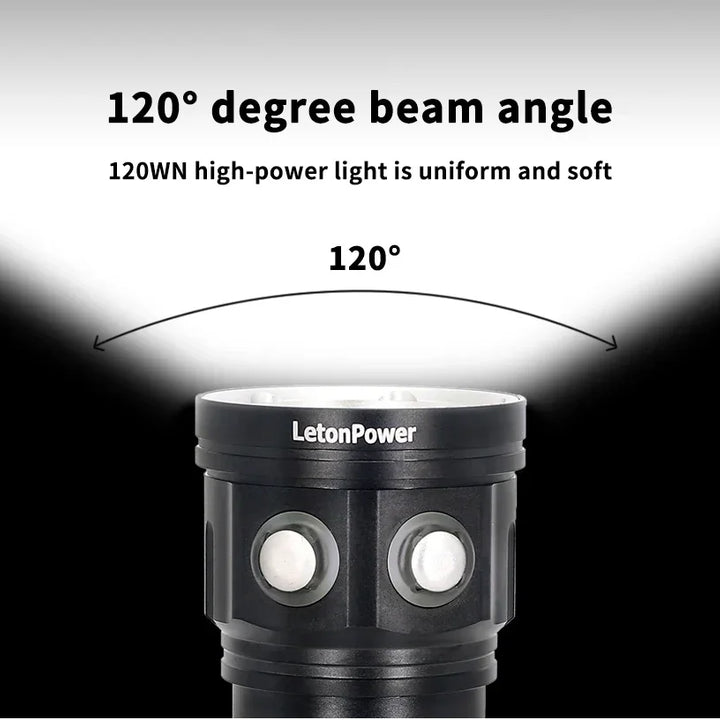 Professional Underwater Photography Light Highlight 20000Lumens Diving Flashlight Underwater 100M Waterproof Video Fill Light