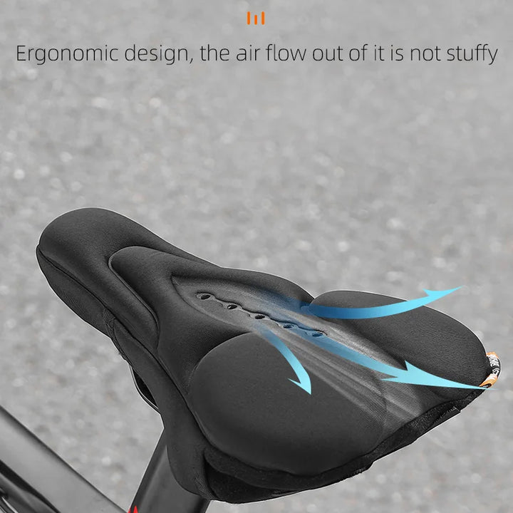 WEST BIKING Comfortable Bicycle Saddle Cover Breathable Rebound Silicone Foam Bike Seat Cover With Rain Cover Bike Accessories