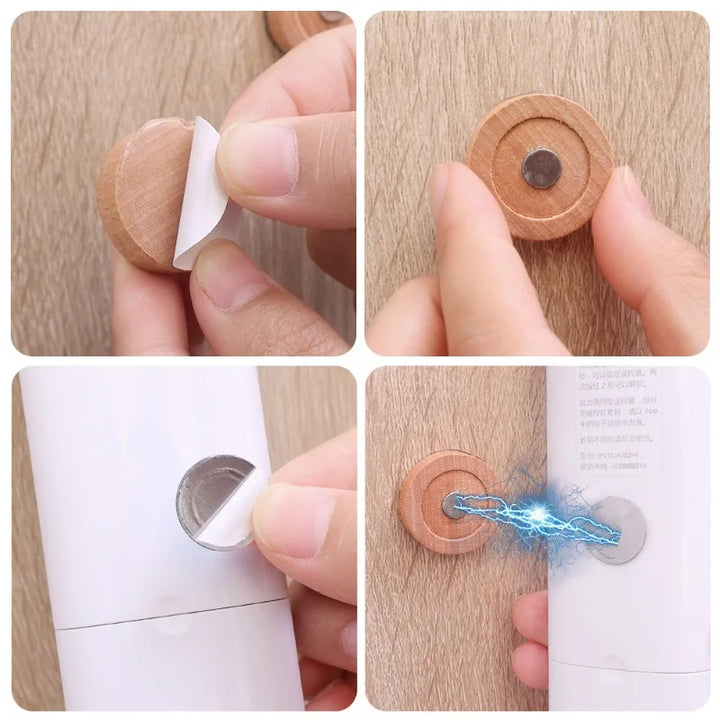 Wood Magnetic Hooks Wall Mounted Remote Control Magnet Holders Keys Anti-Lost Racks Router Organizer for Home Office Storage